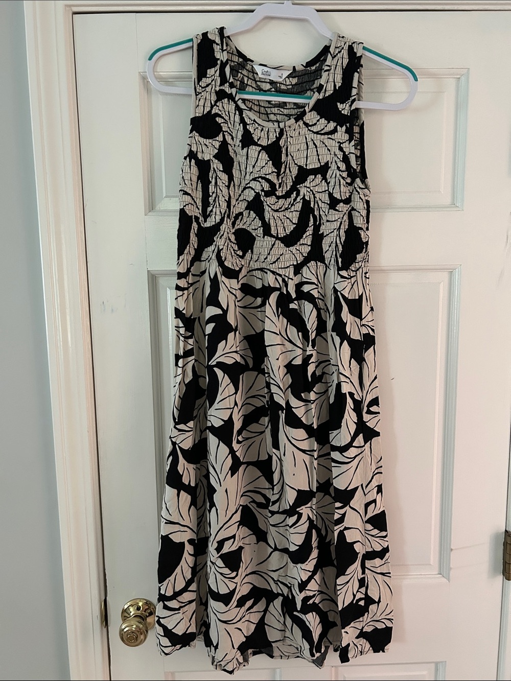 croft & barrow Black and Cream Floral Maxi Dress